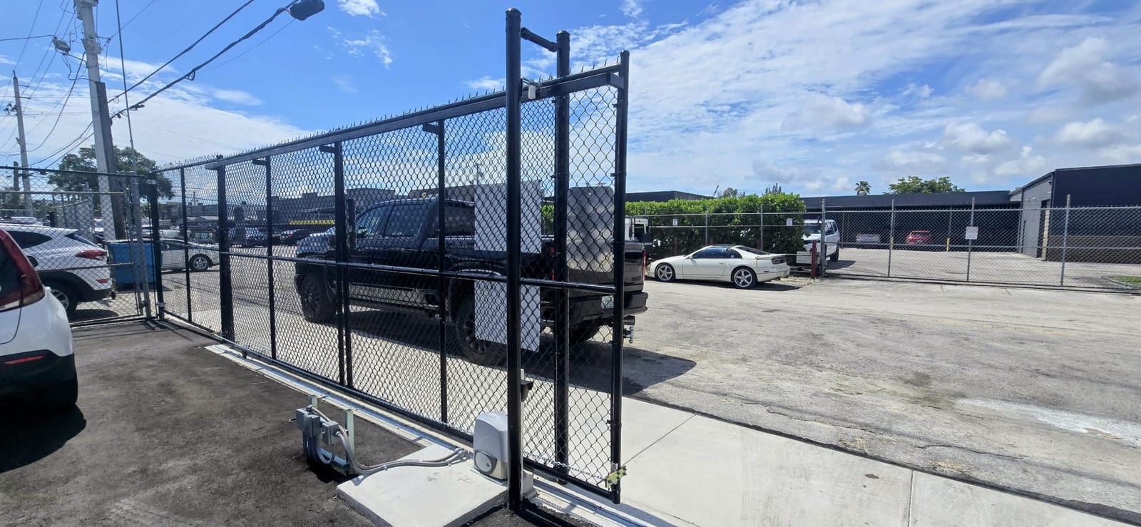 Commercial fence installation at a Miami-Dade property